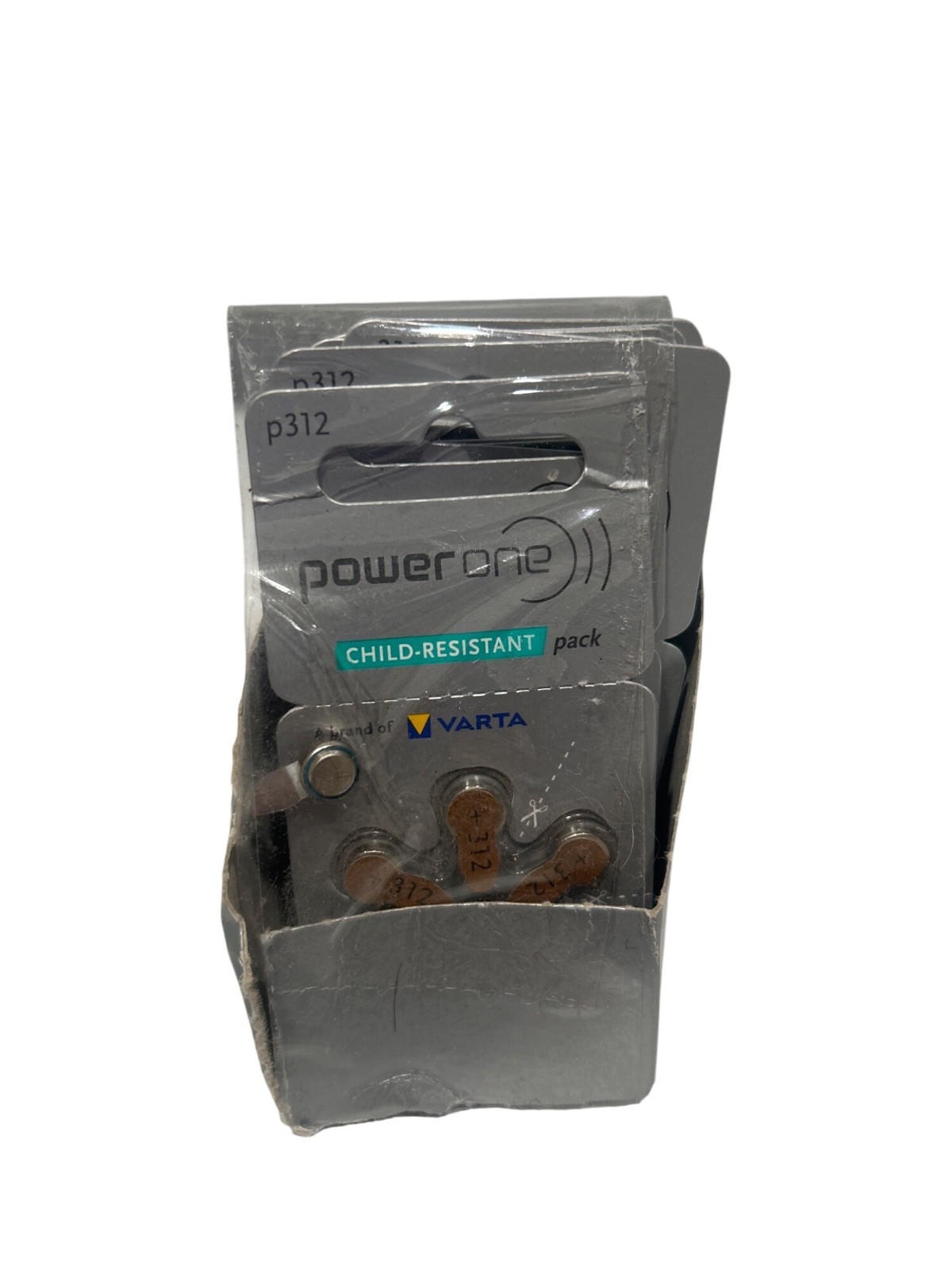 Power One 312 Hearing Aid Batteries Child-Resistant 1.45V Mercury-Free (6)