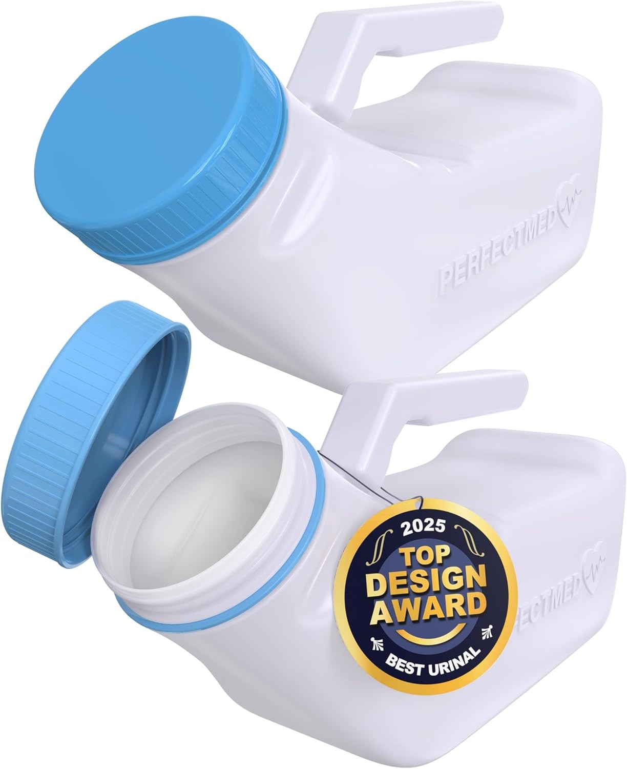 Urinals for Men Spill Proof by PerfectMed (2 Pack) – 32 oz/ 1000 ml | Portable U