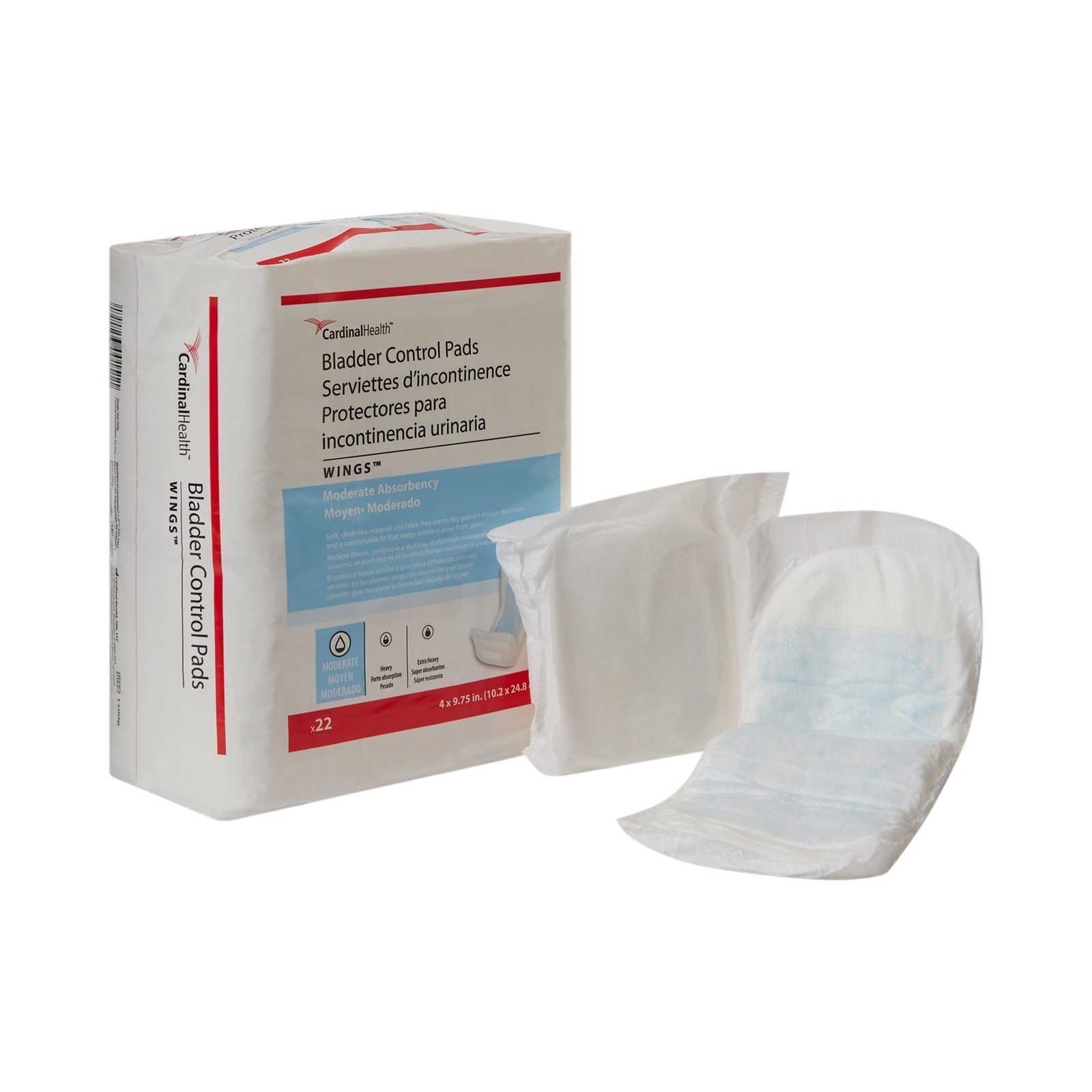 Covidien Incontinent Pad 4 X 9-3/4 Inch Contoured Moderate 132 Ct
