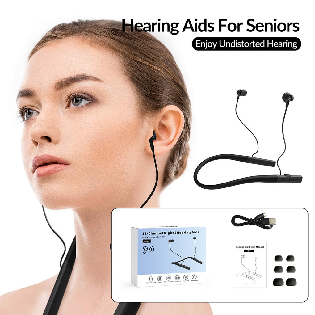 High Quality Neckband Digital Hearing Aids Rechargeable for Elderly Hearing Loss