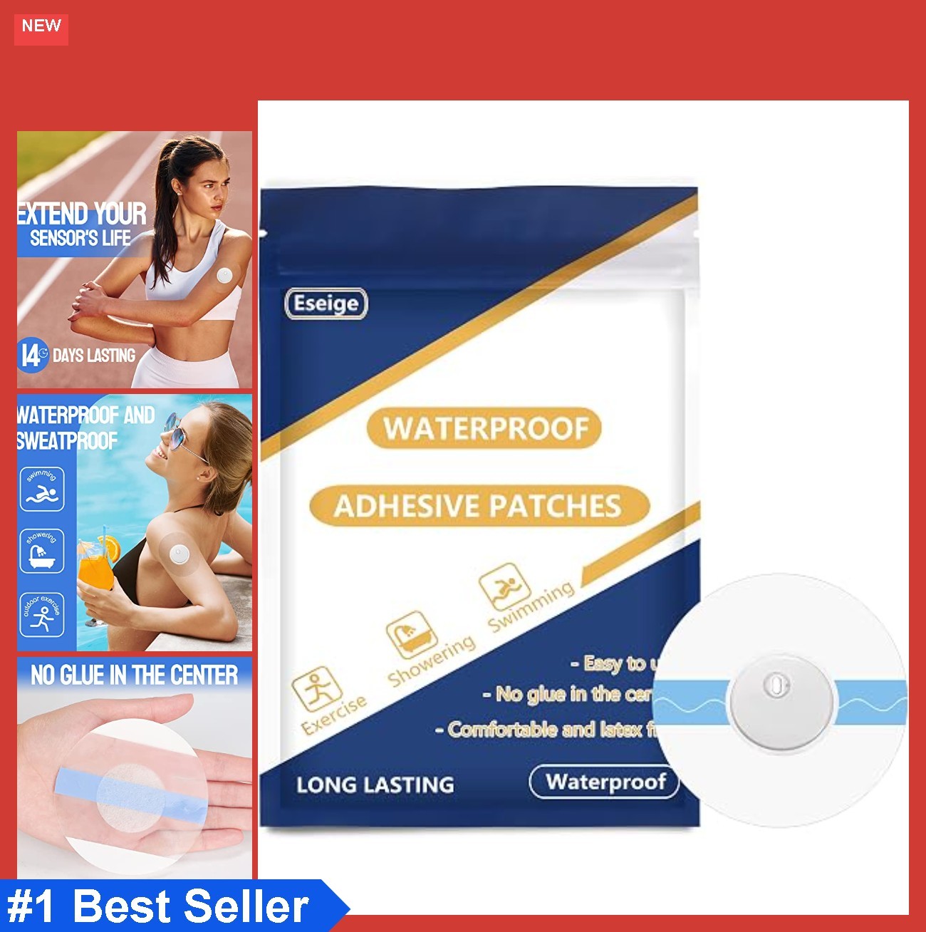 CGM Sensor Covers 60 Pack Waterproof Adhesive Patches Transparent Tape for Libre