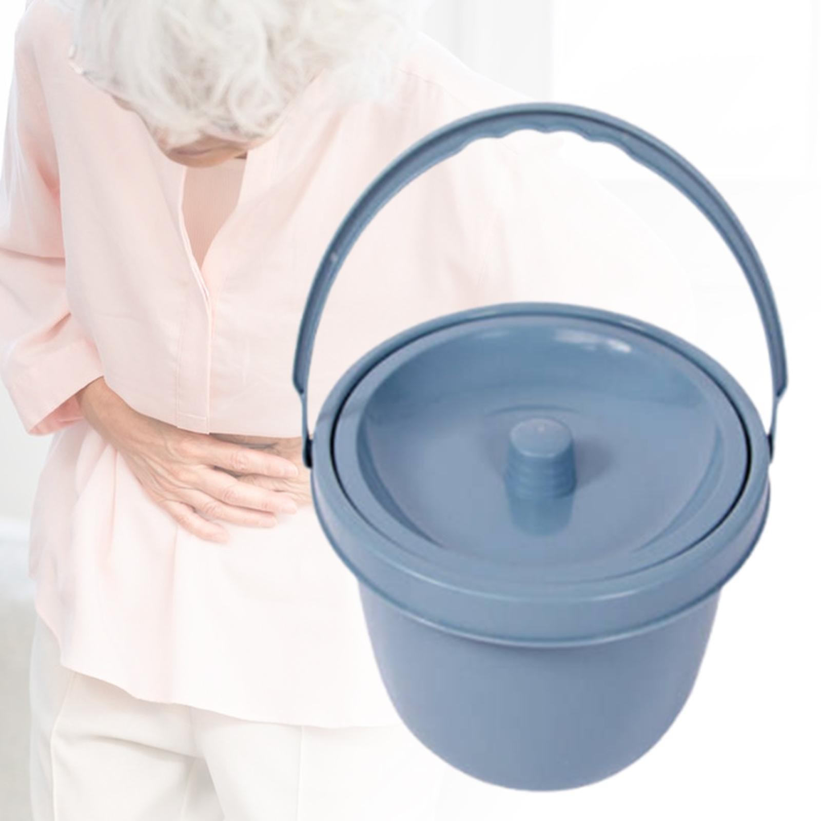 Bedside Commode Bucket Replacement with Lid Chamber Pot for Car Travel Tent