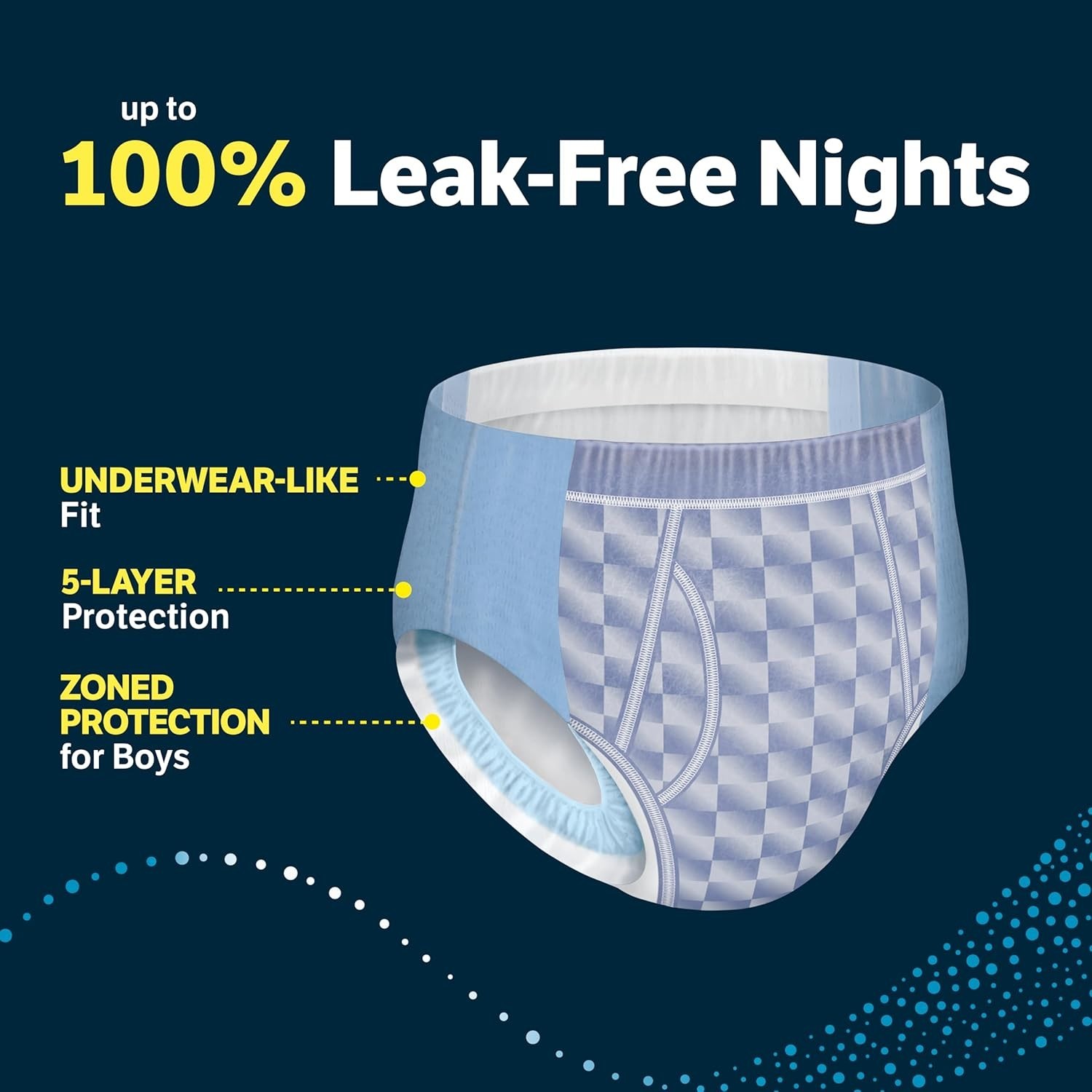Boys’ Extra Large Nighttime Bedwetting Underwear – 9 Count, Leak-Free Comfort