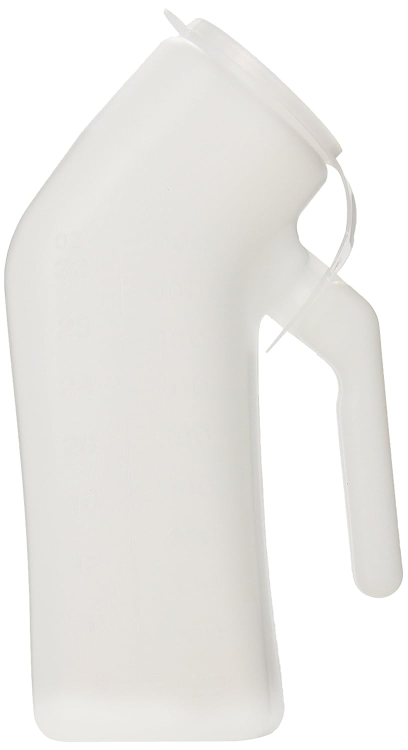 Grafco Male Urinal with Lid, 32 Oz/1000 Ml Capacity, Medical Urine Bottle