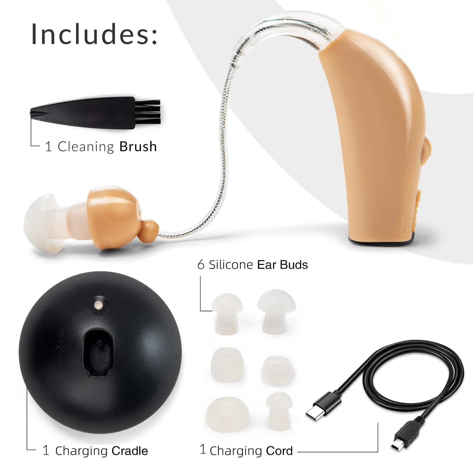Sound Amplifier 30x Amplification 20 Hours Use Adjustable Volume Nude