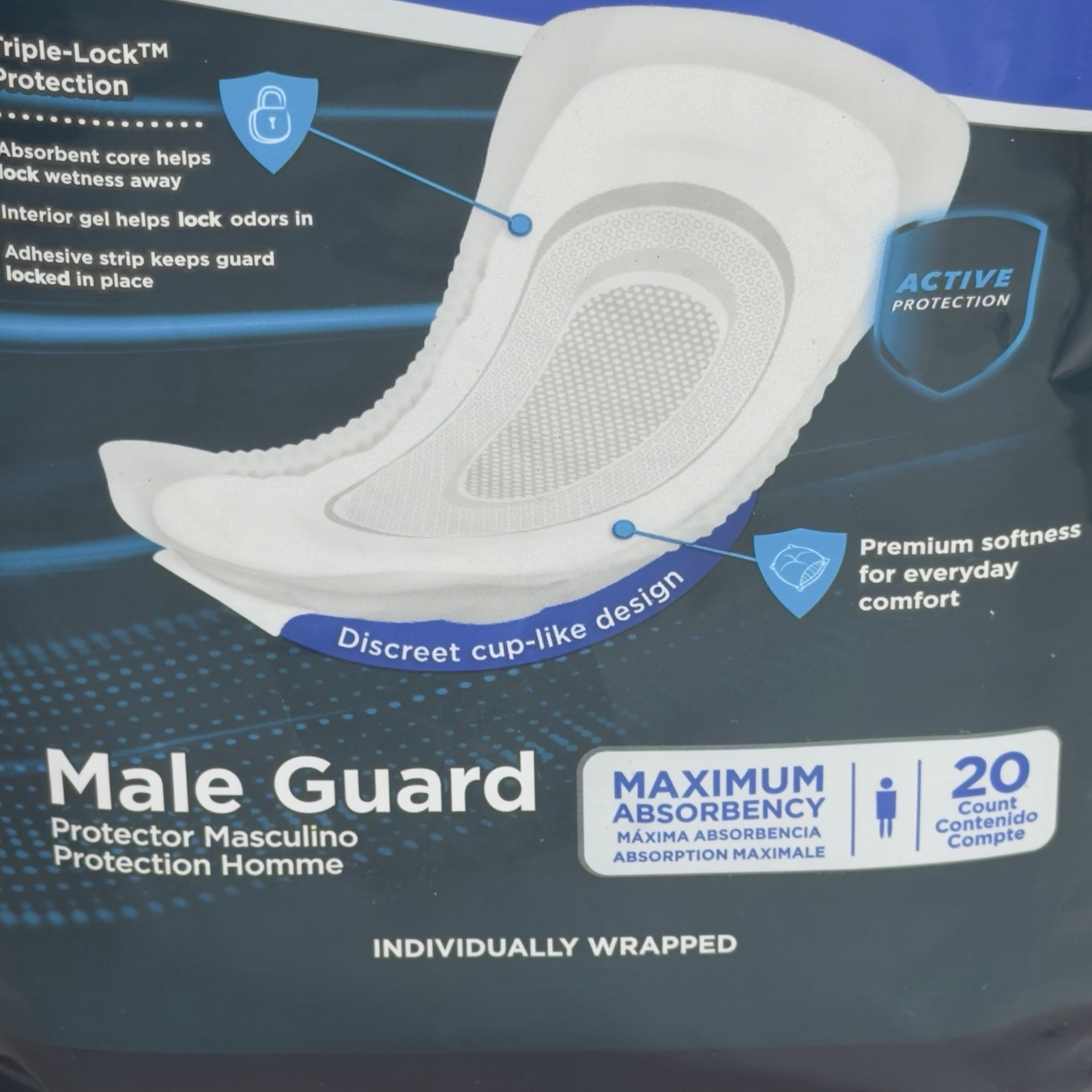 Attends Male Guard Maximum Absorbency Bladder Control Pads 20 Count ADMG20