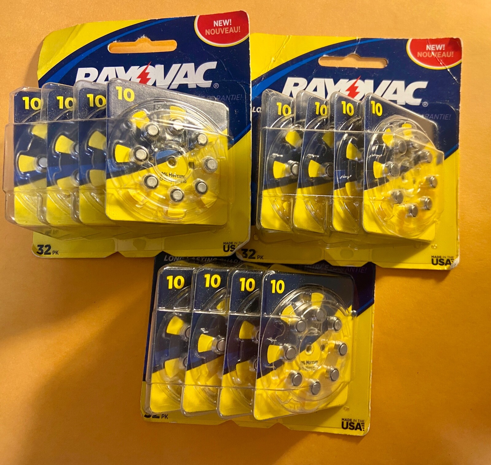 3x32pk Rayovac Hearing Aid Batteries L10ZA-24ZMUPC. Type 10. 1.45V. Exp 07/20