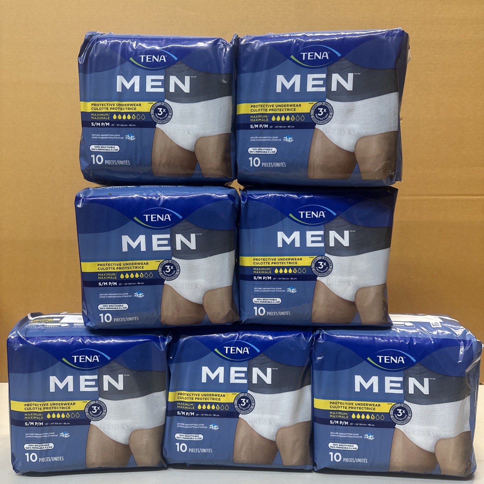 TENA Protective Adult Incontinence Underwear for Men, Maximum, Small/medium 70Ct