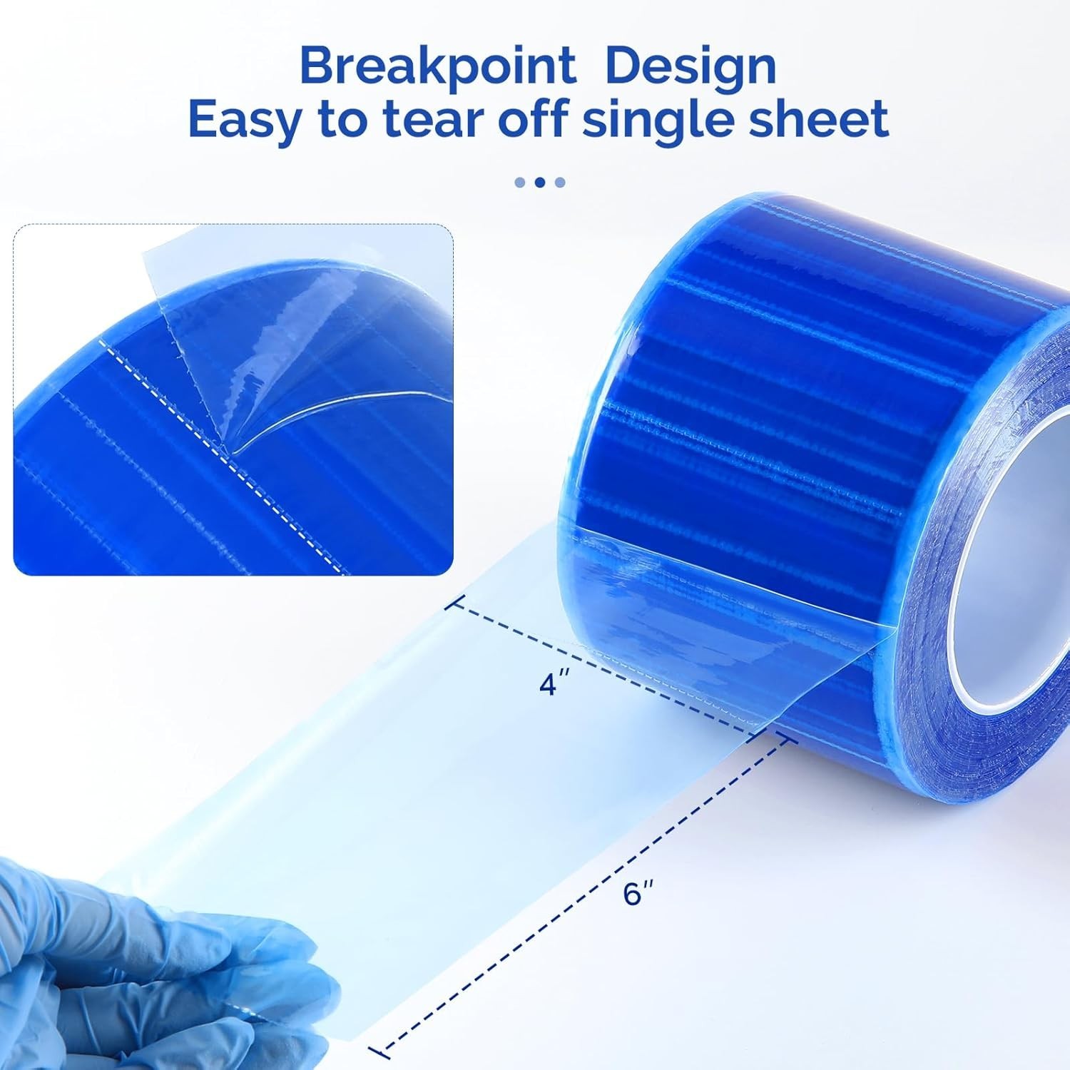 Blue Barrier Film, Barrier Film Tattoo 4″ x 6″ Barrier Tape, Dental Barrier F…