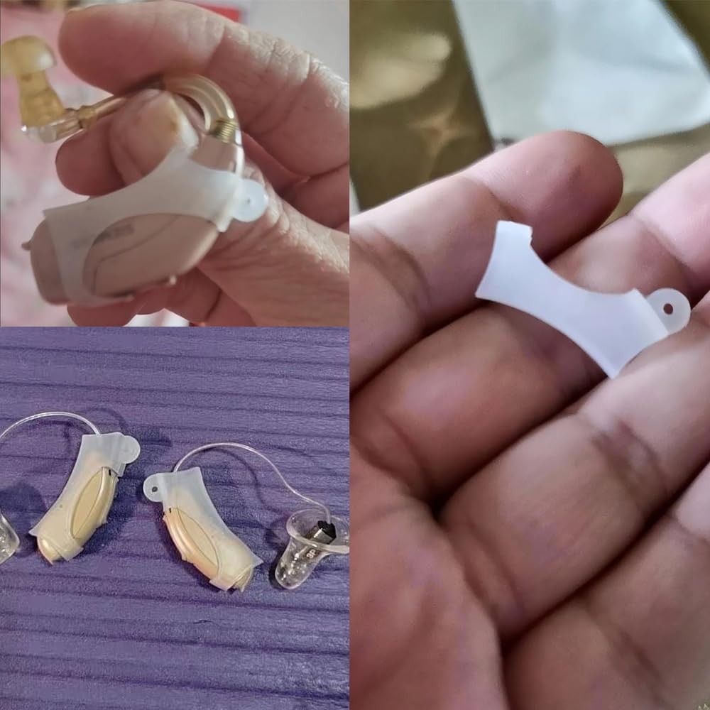 DeaHea 2 Pack Hearing Aids Protectors Covers Dust Sweat Silicone Transparent