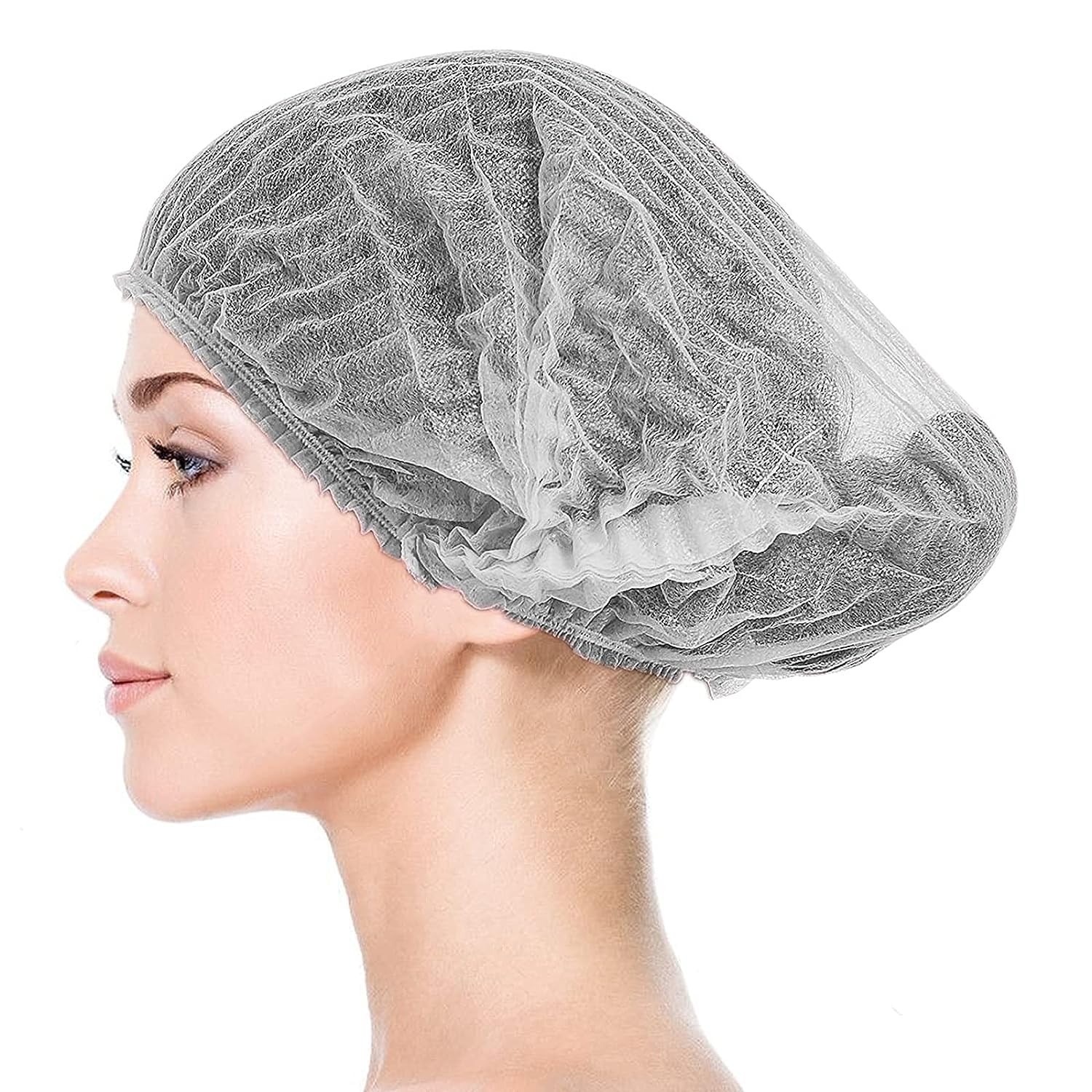 Disposable Bouffant Caps 100pcs,24inches Hair Net, Elastic Dust Cap for Food …