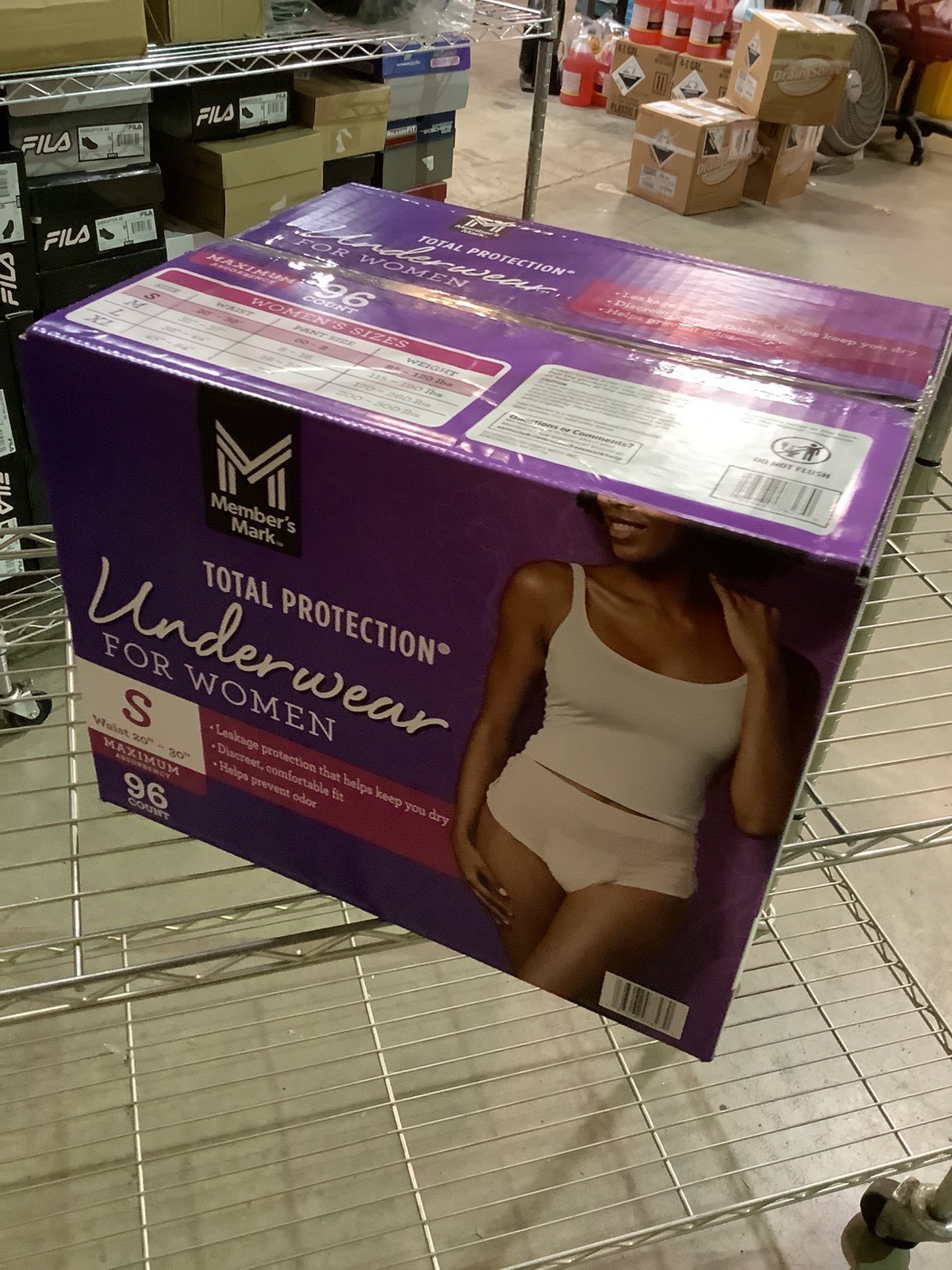 Member’s Mark Total Protection Underwear for Women, 96 Count, Small