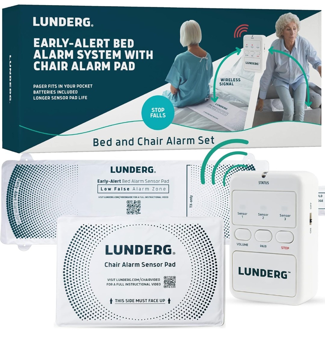 Lunderg Under Mattress Bed Alarm for Elderly Adults Bed Alarms & Fall Prevention