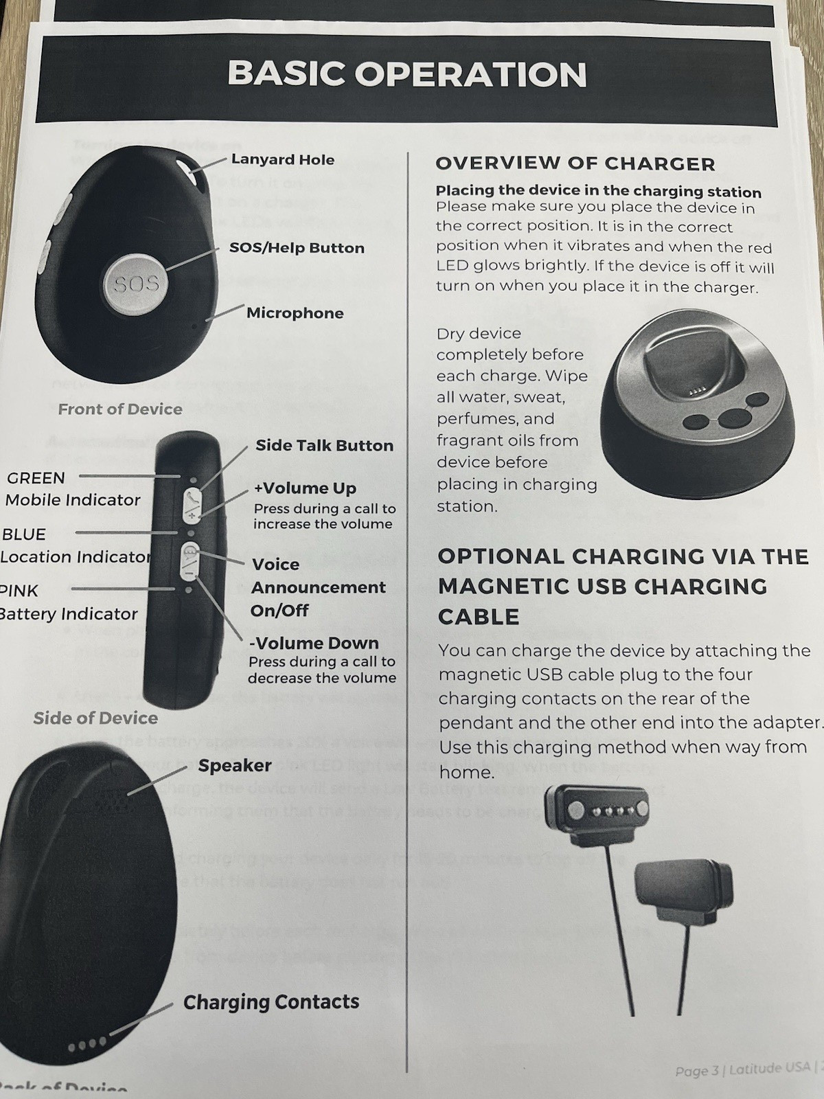 Latitude Mobile Alarm w/Auto Fall Detection Mobile Alarm EV-07BX-A TESTED