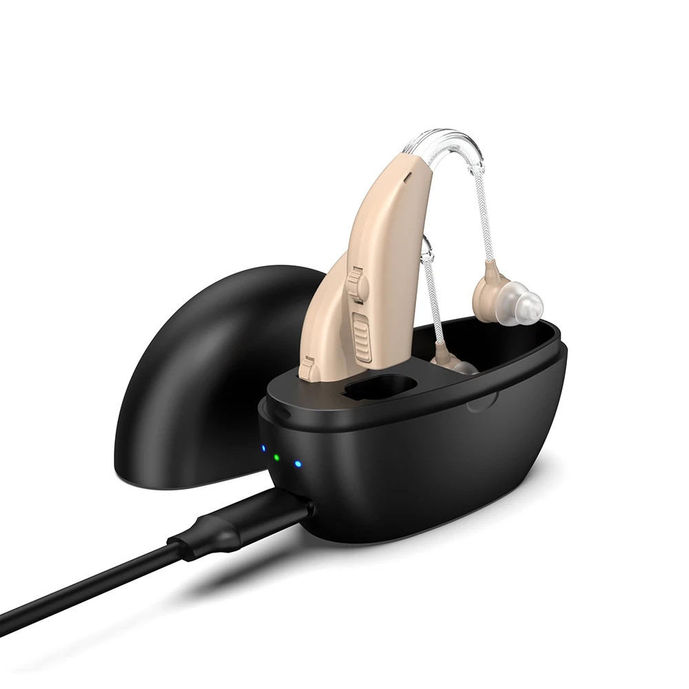 BTE Rechargeable Sound Amplifier Severe Hearing Aid For Deaf People Rechargeable