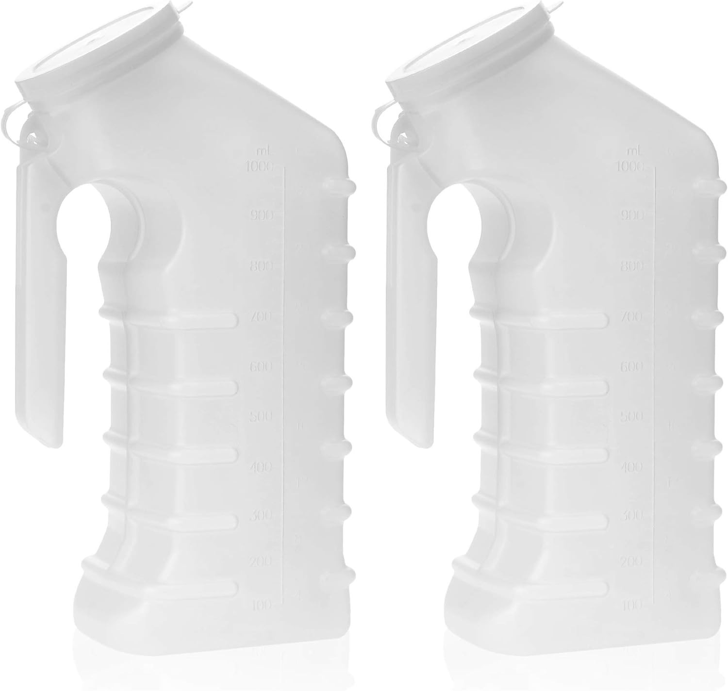 Dealmed Male Urinal 2 Pack Portable with Cover 1000cc Spill Proof