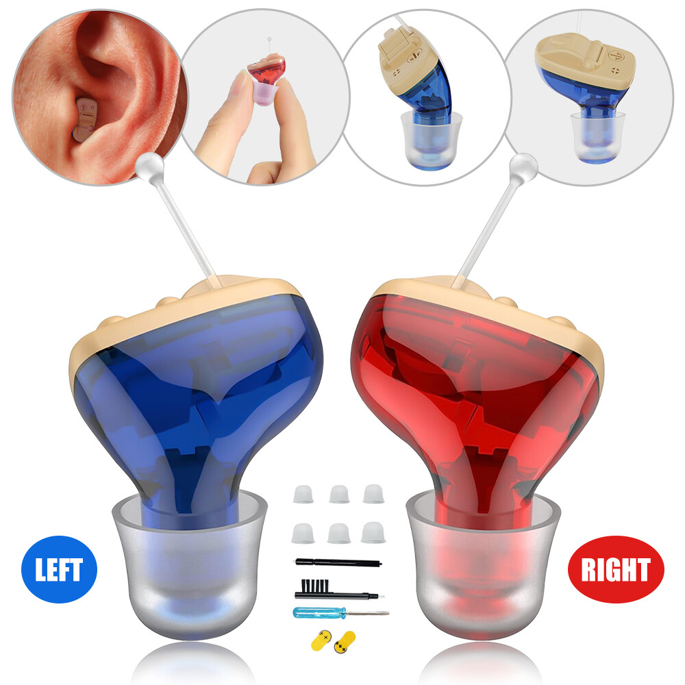 MiNi Digital Invisible Hearing Aids Small Sound Voice Amplifier Enhancer L/R