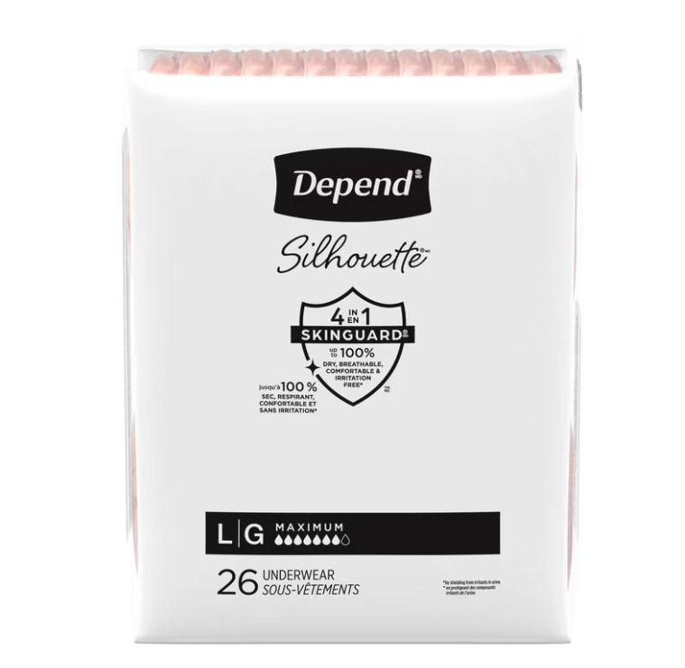 Depend Silhouette Adult Underwear for Women Large 52 Ct Pink Maximum