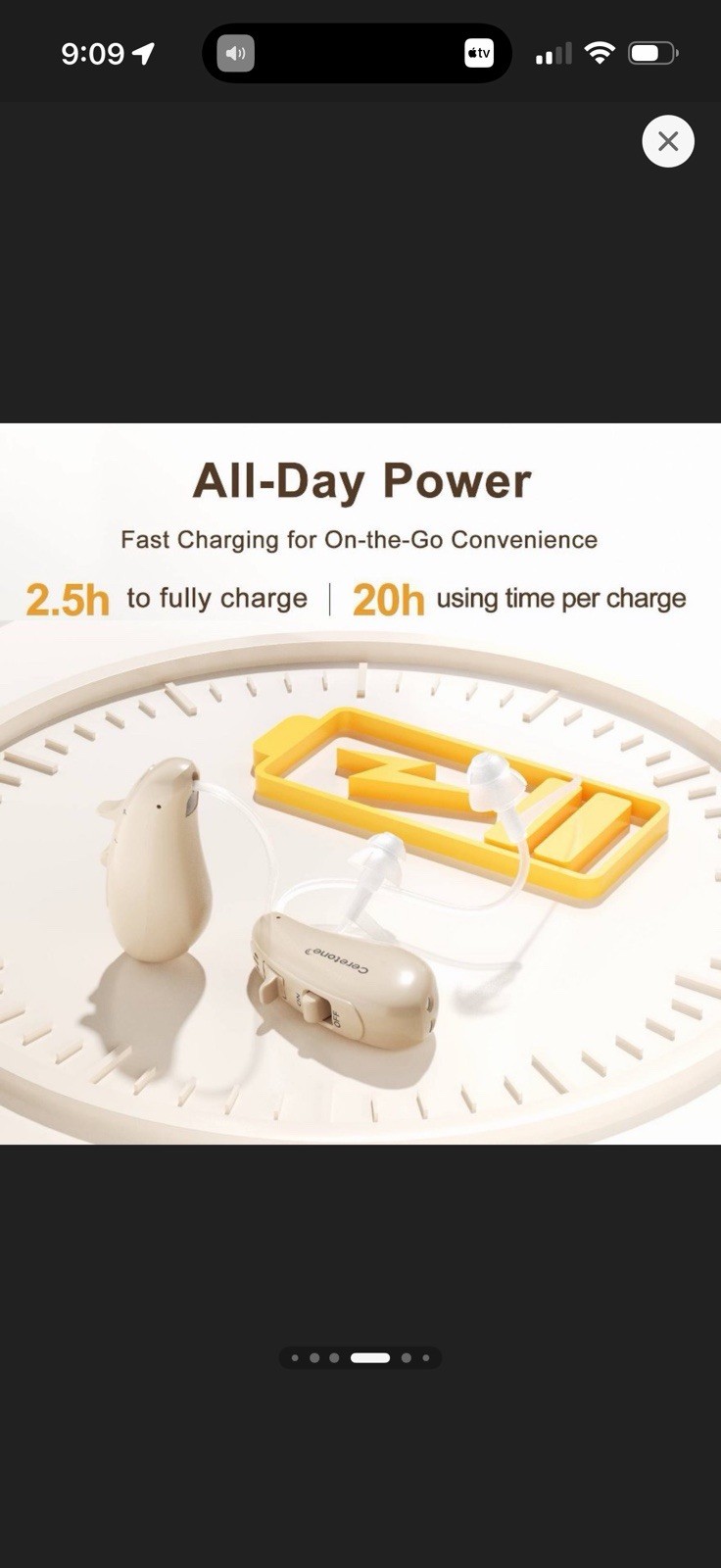 Ceretone Solid OTC Rechargeable Hearing Aid – Model: CE-D12BT