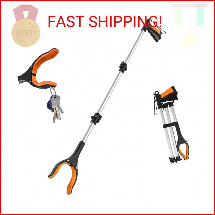43″ Extra Long Grabber Tool, Foldable Grabbers for Elderly Grab It Reaching Tool