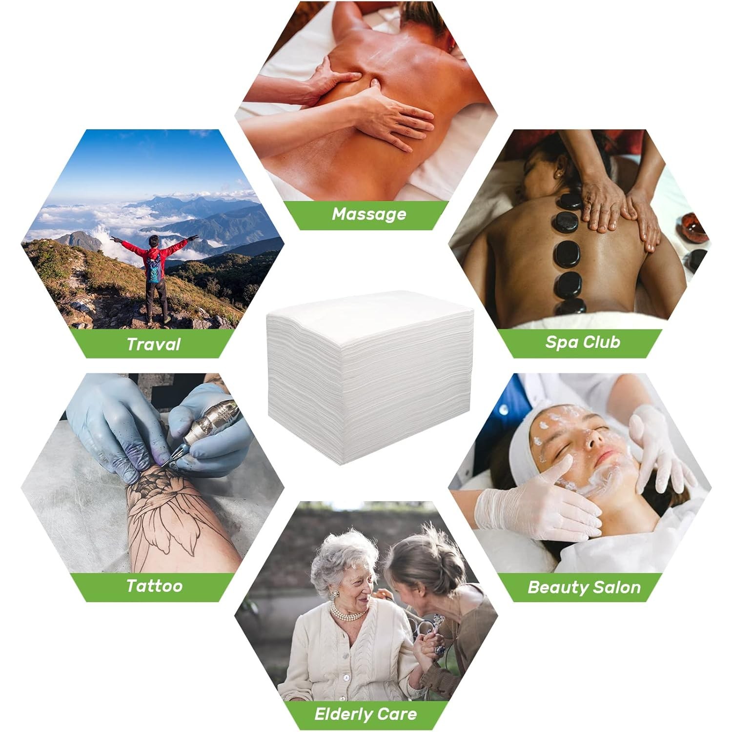 100pcs Massage Table Sheets, Disposable Bed Sheets Soft Non woven White-100PC
