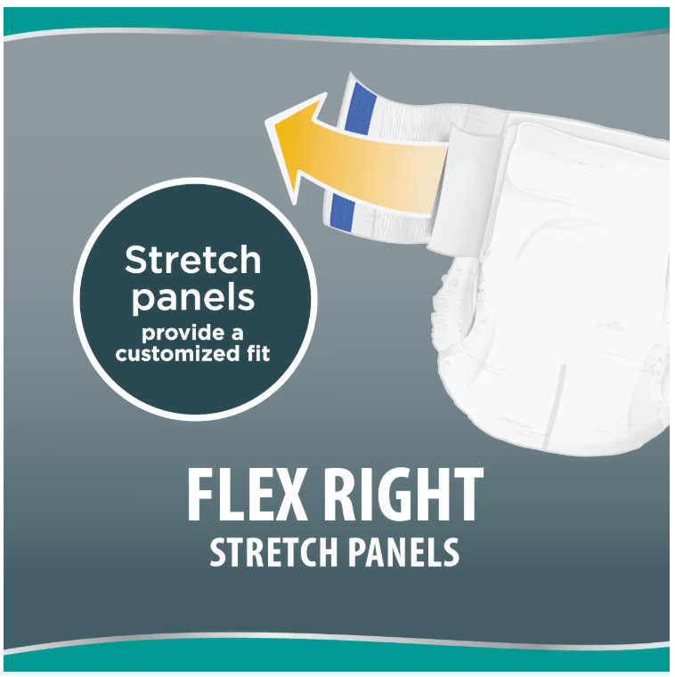 (2 pack) Assurance Unisex Stretch Briefs with Tabs, L/XL, 34 Count