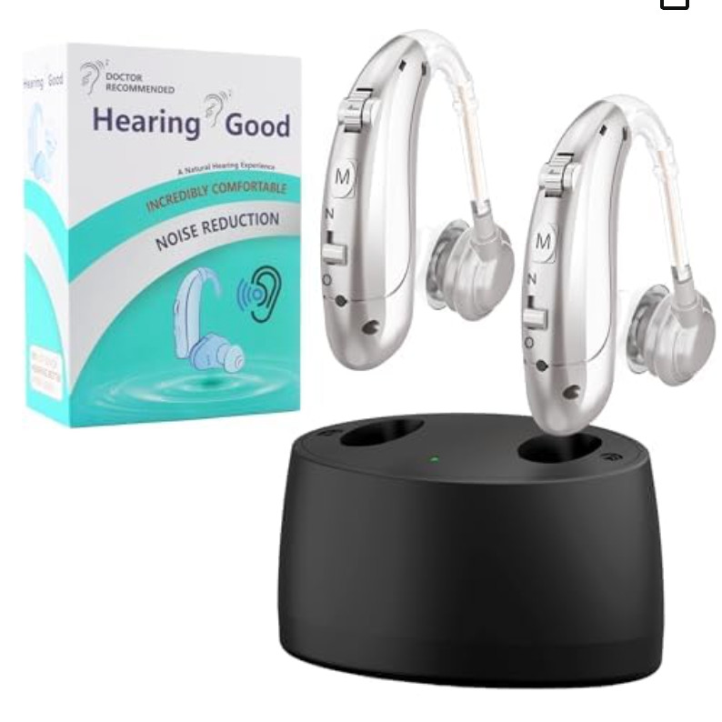 Hearing Aids for Seniors, Hearing Aids Rechargeable with Noise Cancelling and Vo