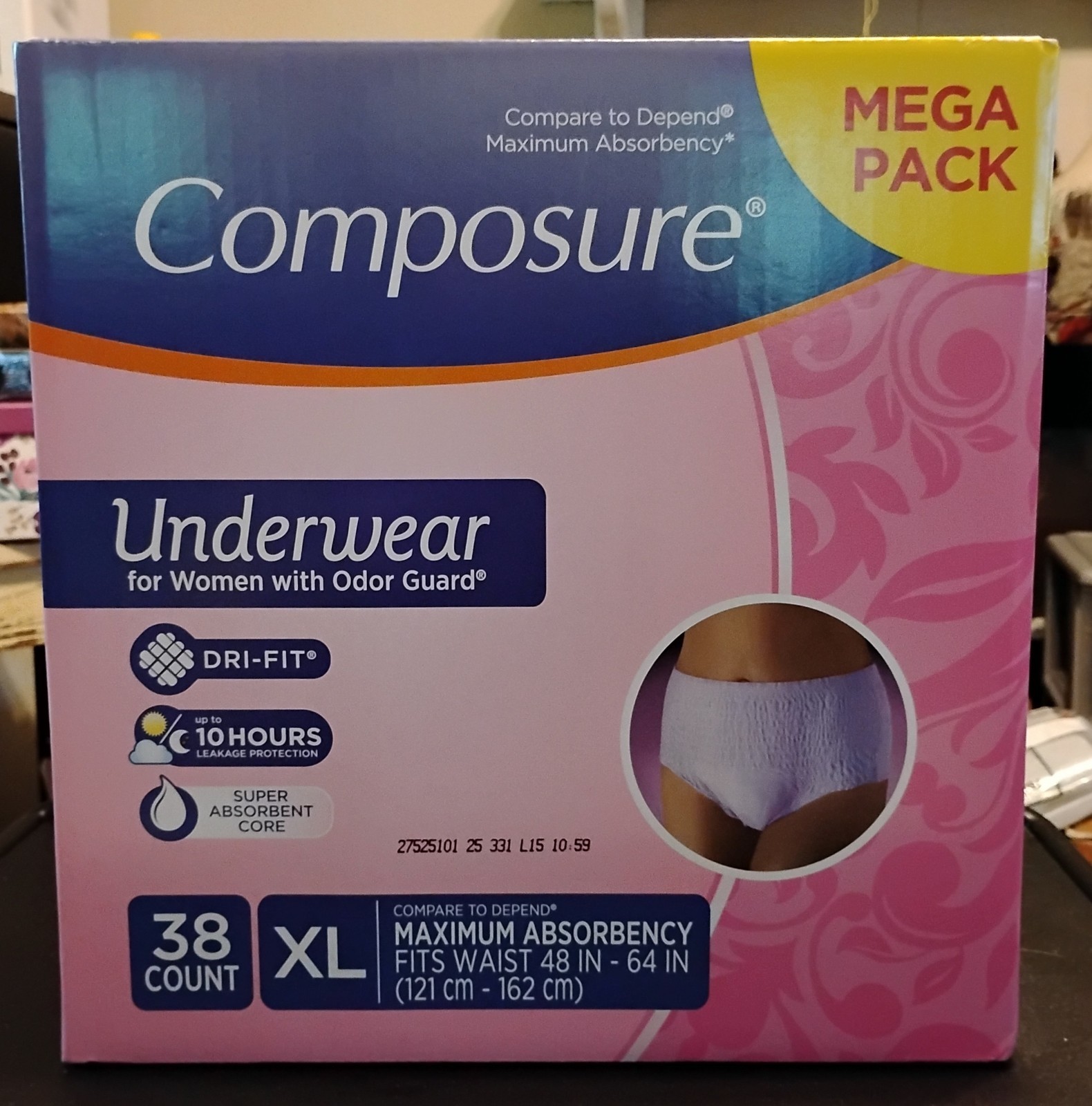 Composure Womens Underwear 38 Count Mega Pack