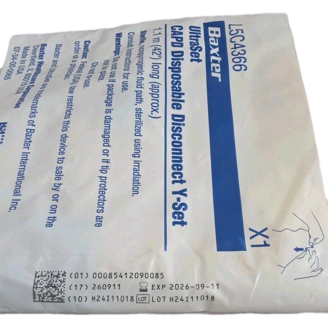 Baxter L5C4366 CAPD Disposable Disconnect Y-Set 1 Pack Exp 09/2026
