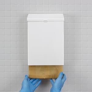 GID-HOSND-1W ND-1W White Metal Feminine Hygiene Receptacle