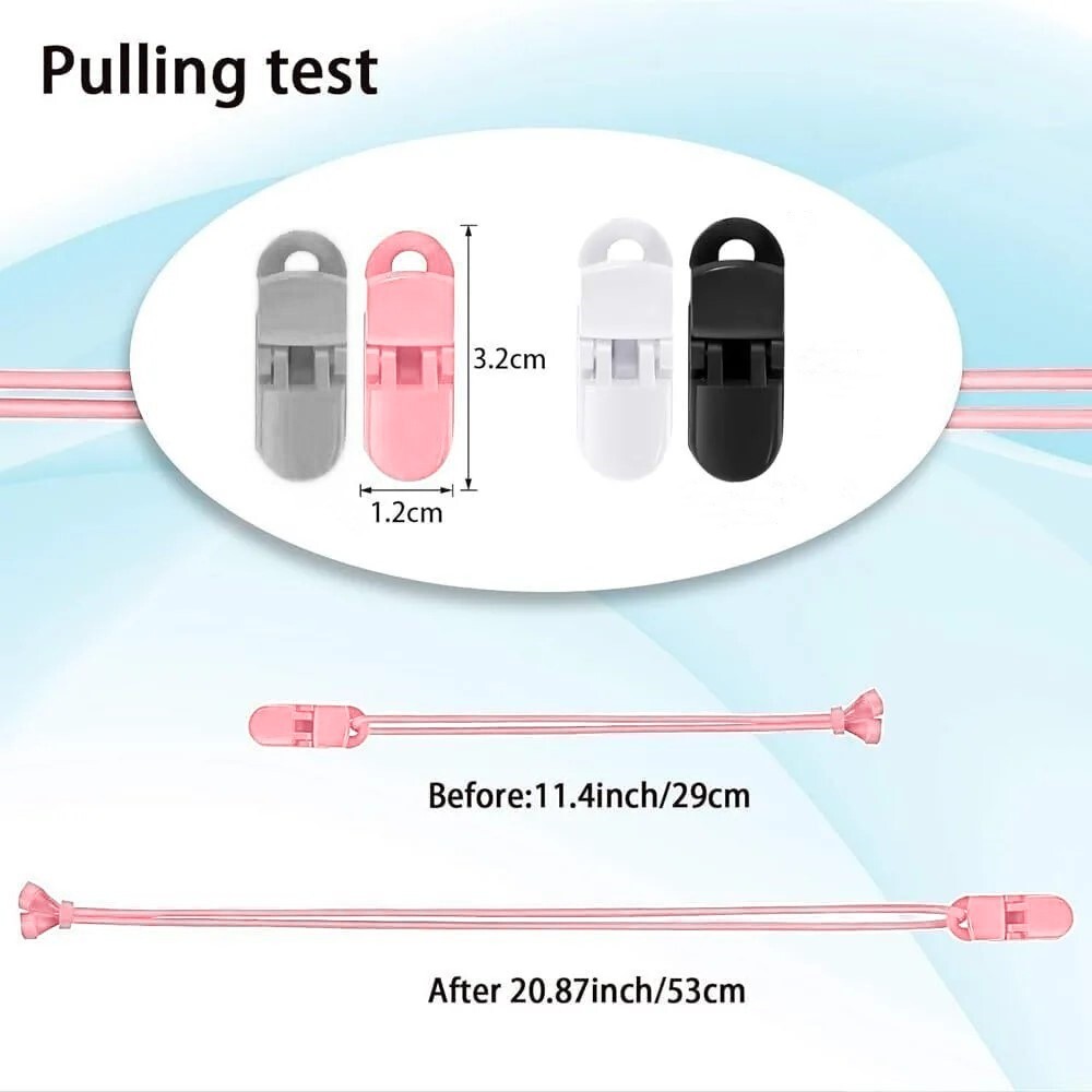 4 Pcs Hearing Aid Clips Adjustable Silicone Anti-Lost Lanyard for Hearing Device