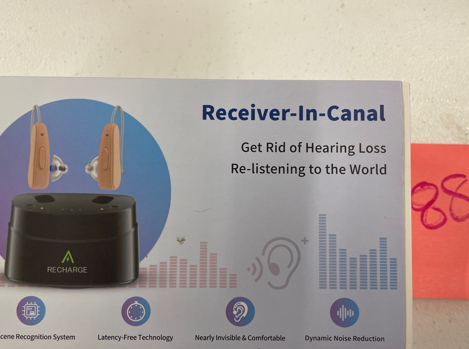 RIC Hearing Aids Rechargeable Receiver-In-Canal Hearing Aid. New Open Box