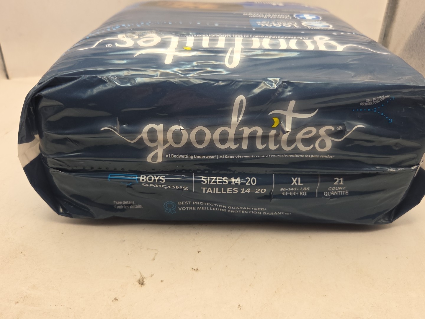 Goodnites Boys’ Nighttime Bedwetting Underwear, Size XL (95-140 Lbs) (21 Count)