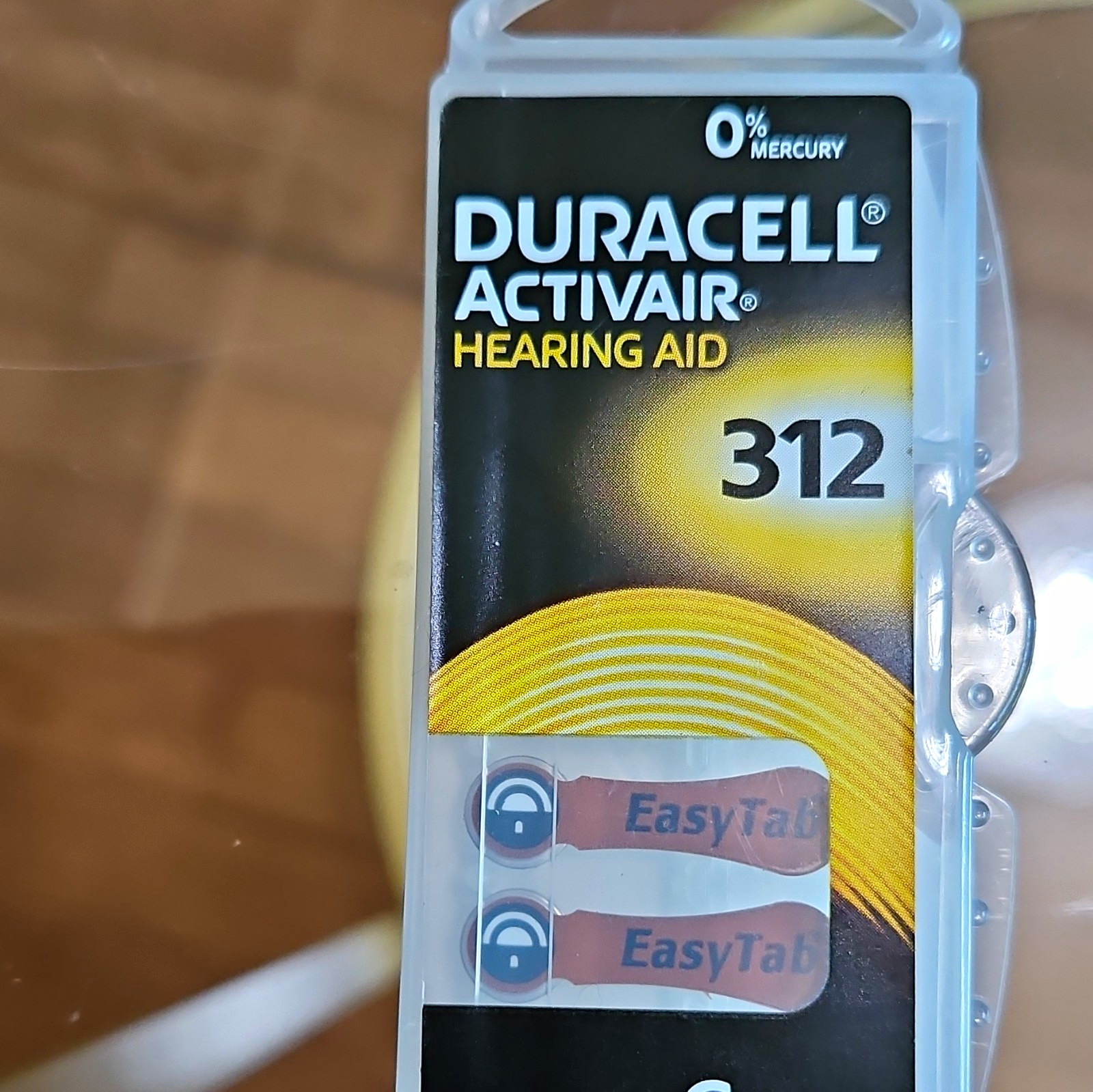 Duracell Activair Hearing Aid Batteries Size 312 Brown PR41 1.45V 6-Pack EasyTab