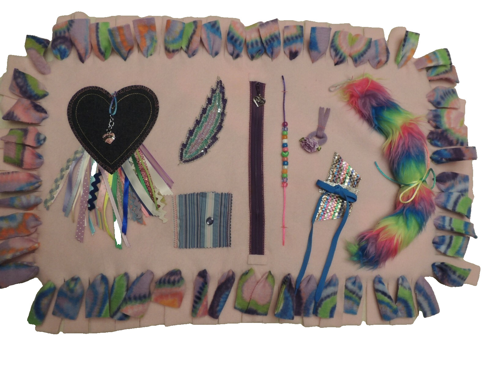 Handcrafed Fleece Fidget Activity Mat for Dementia Patients