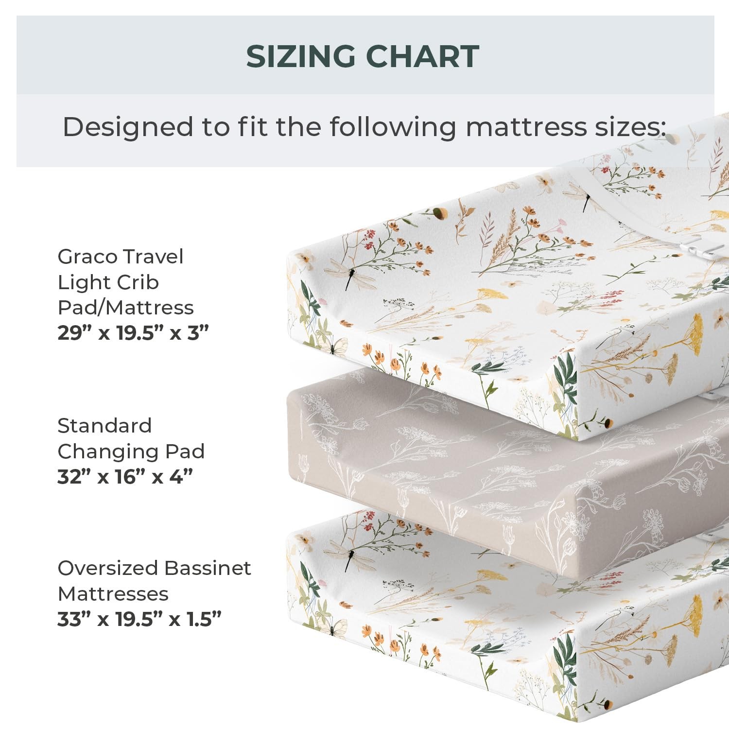 – 2 Pack Premium Changing Pad Cover – Ultra-Soft Jersey Knit, Stylish Floral …