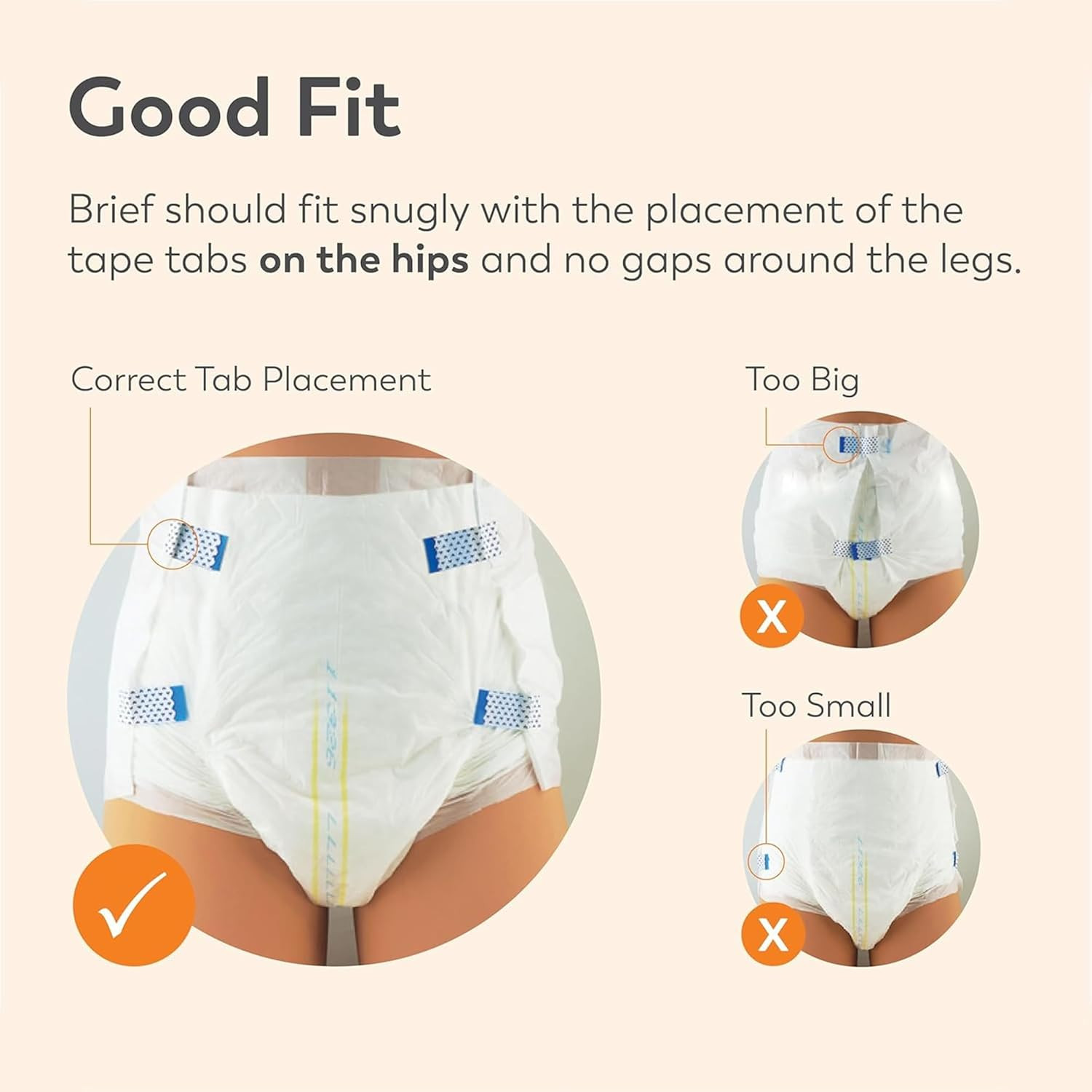 Premium ATN Disposable Briefs with Tabs, Overnight Protection Superabsorbent Cor