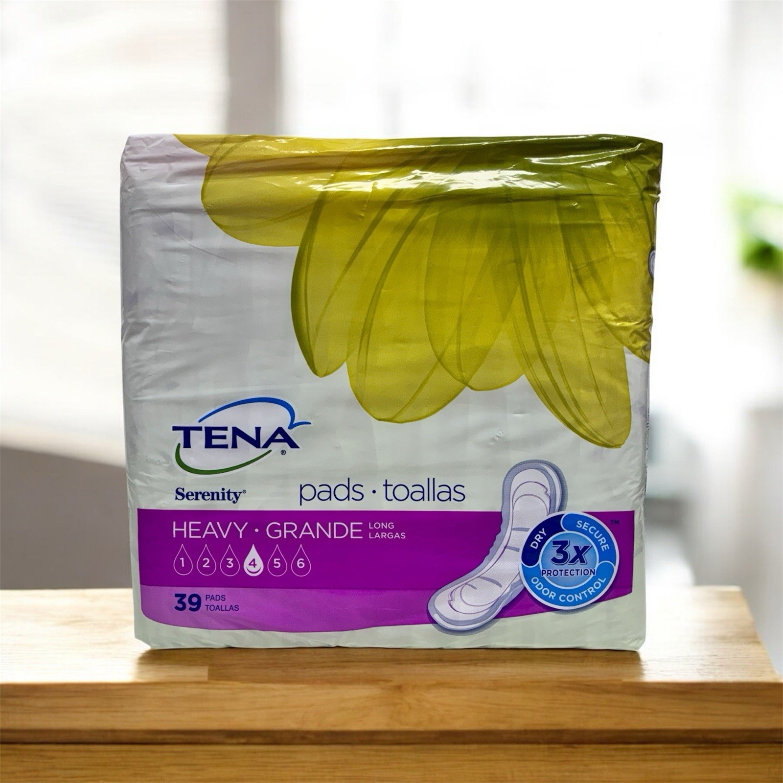 TENA Serenity LONG Incontinence Bladder Control Pads, HEAVY Absorbency #4, 39ct