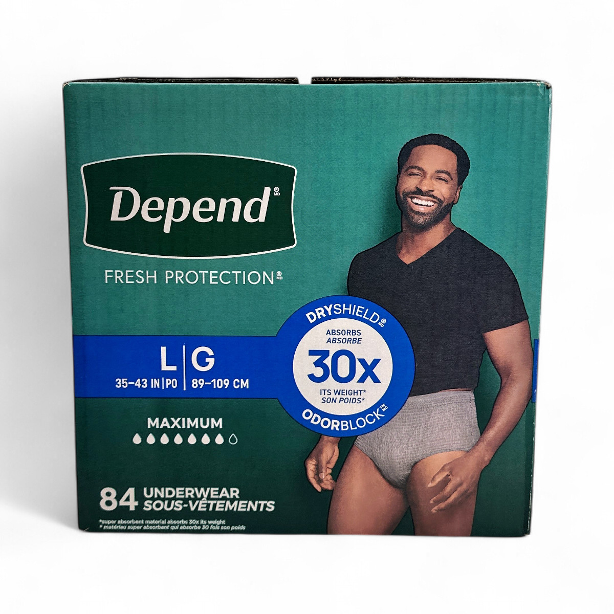 Depend Fresh Protection Adult Incontinence Underwear Men’s Large – 84 Count