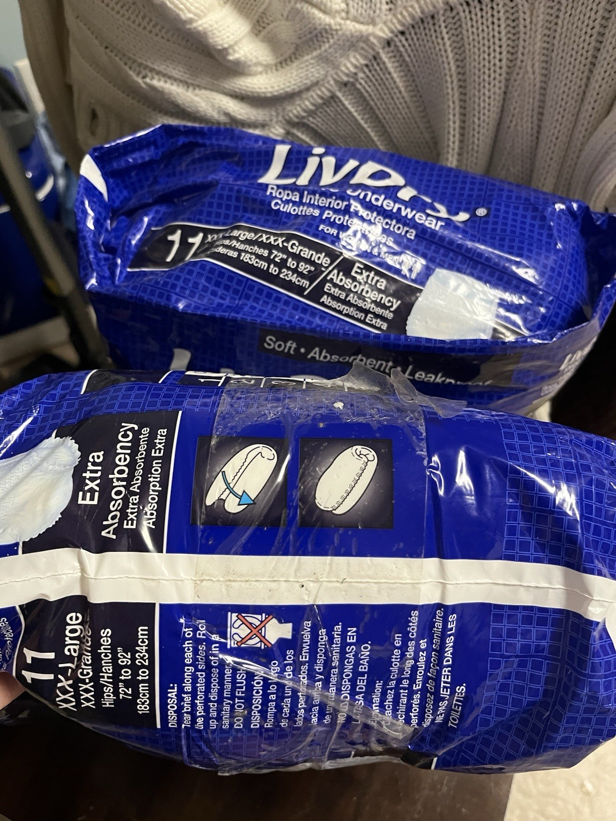 LivDry Unisex Adult Extra Incontinence Underwear 2 Packs XXX-Large Men Women