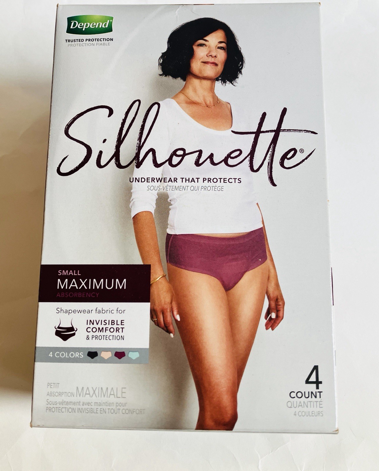 Depend Silhouette Incontinence Underwear for Women, Size Small 4 Pack