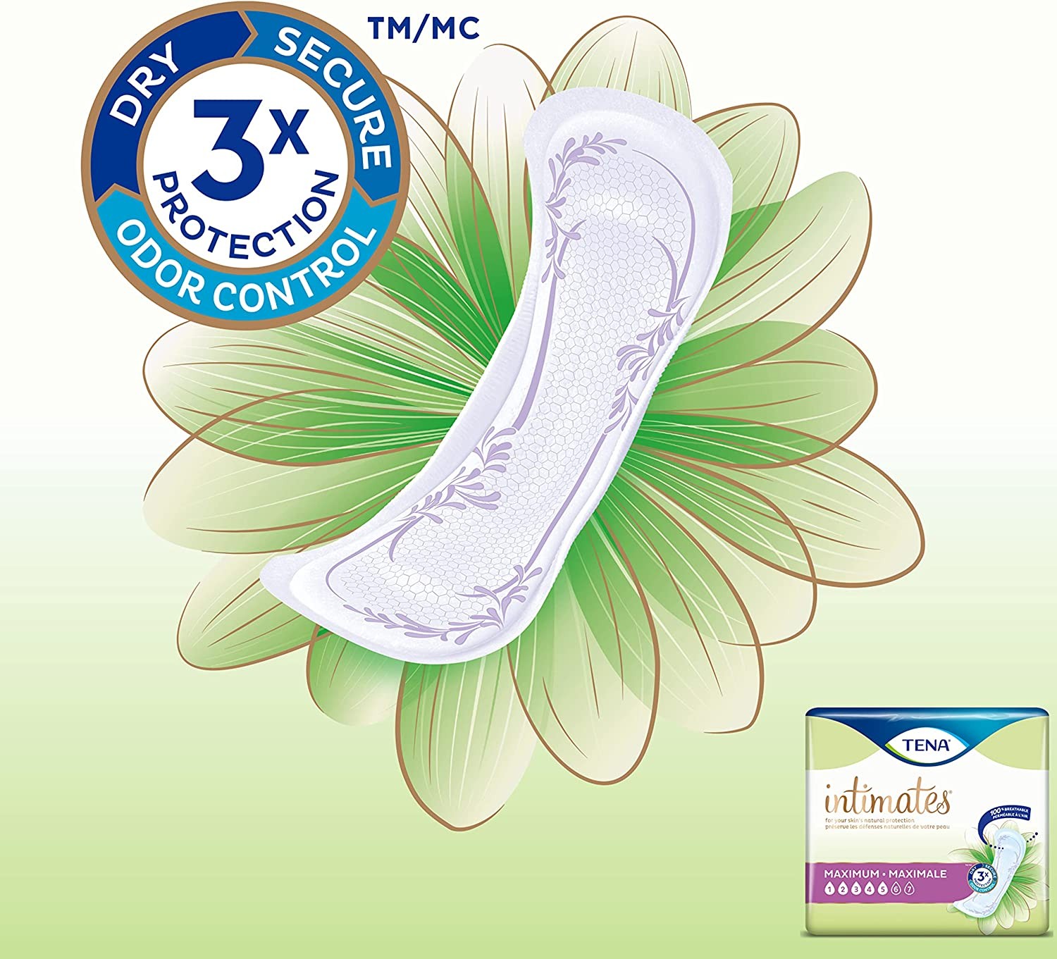 Tena Intimates Incontinence Pads Maximum Absorbency, 56 Count – Pack of 5