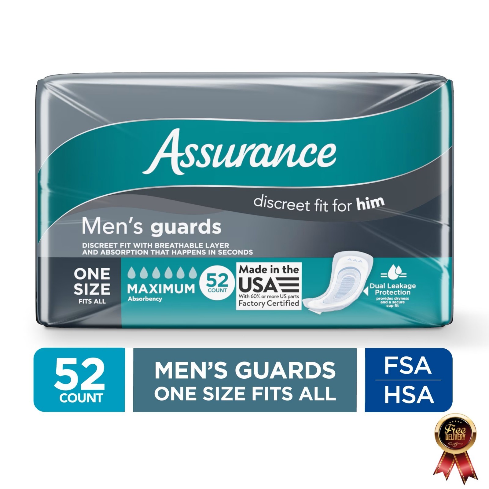 Men’S Guards, Maximum Absorbency, 52 Count
