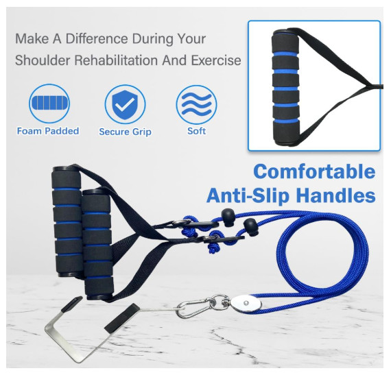 Shoulder Pulley for Physical Therapy, Pulleys Metal Bracket, Blue