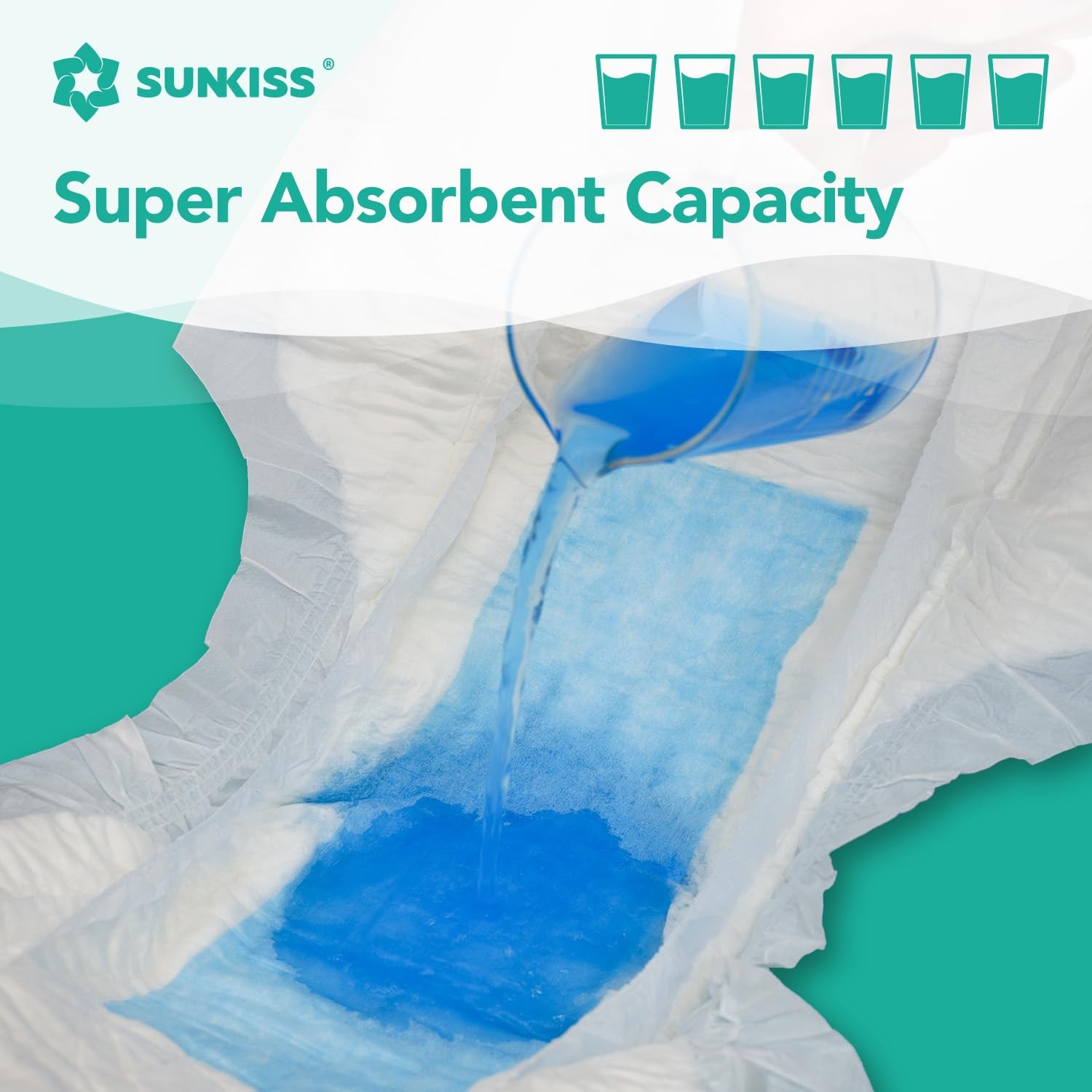 SUNKISS TrustPlus Adult Diapers with Maximum Absorbency, Disposable Incontinence