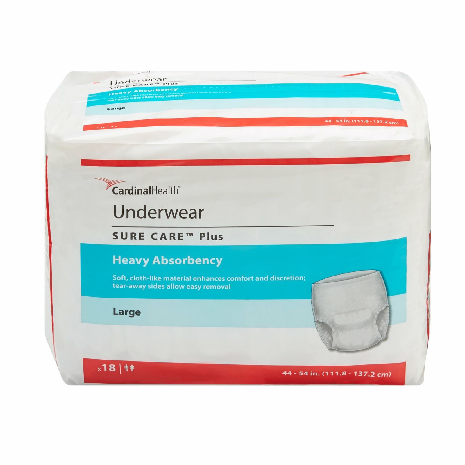 72 Cardinal Covidien Sure Care 1615A Adult Unisex Disposable Pull On Underwear L