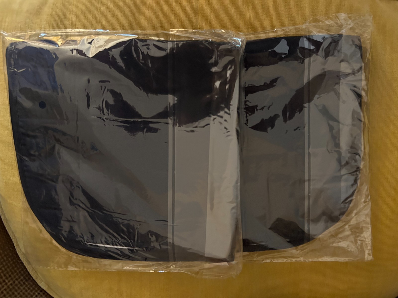quilted waterproof seat protectors (two) in navy blue