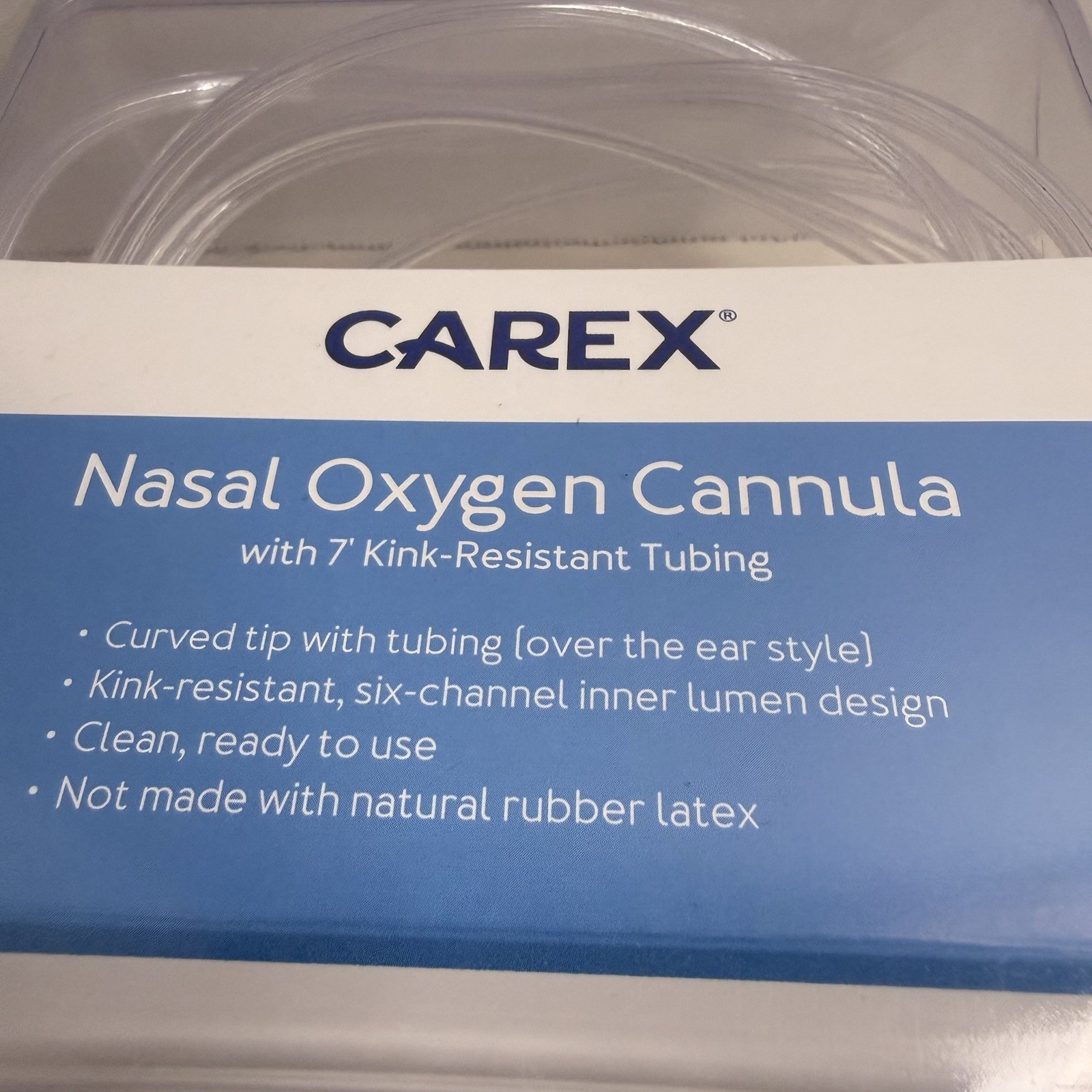 Carex Nasal Oxygen Cannula 7ft Kink Resistant Tubing Latex Free NEW