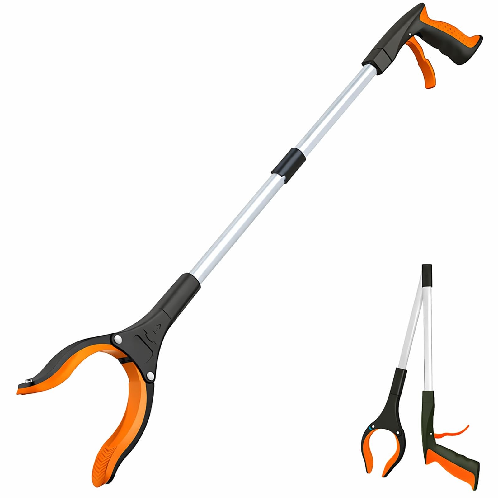Grabber Reacher Tool – 32” Extra Long Foldable Gripper and Reaching Orange