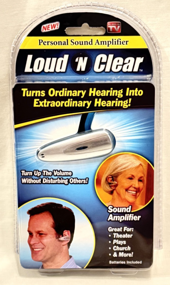 Loud ‘N Clear VINTAGE Personal Sound Amplifier Ear Piece NEW IN BOX Old Stock